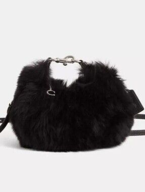 Coach Jonie Mini Sherling Crossbody (Black & Silver)